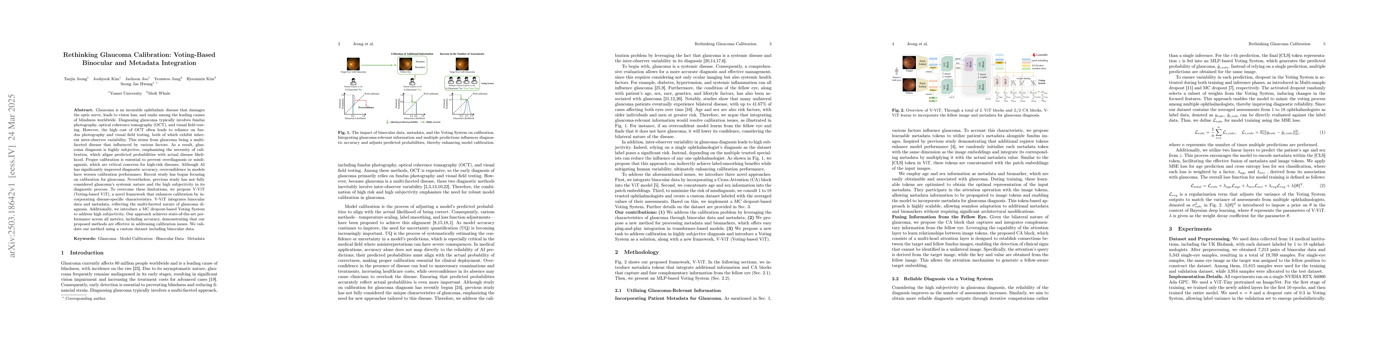 Thumbnail for Rethinking Glaucoma Calibration: Voting-Based Binocular and Metadata
  Integration