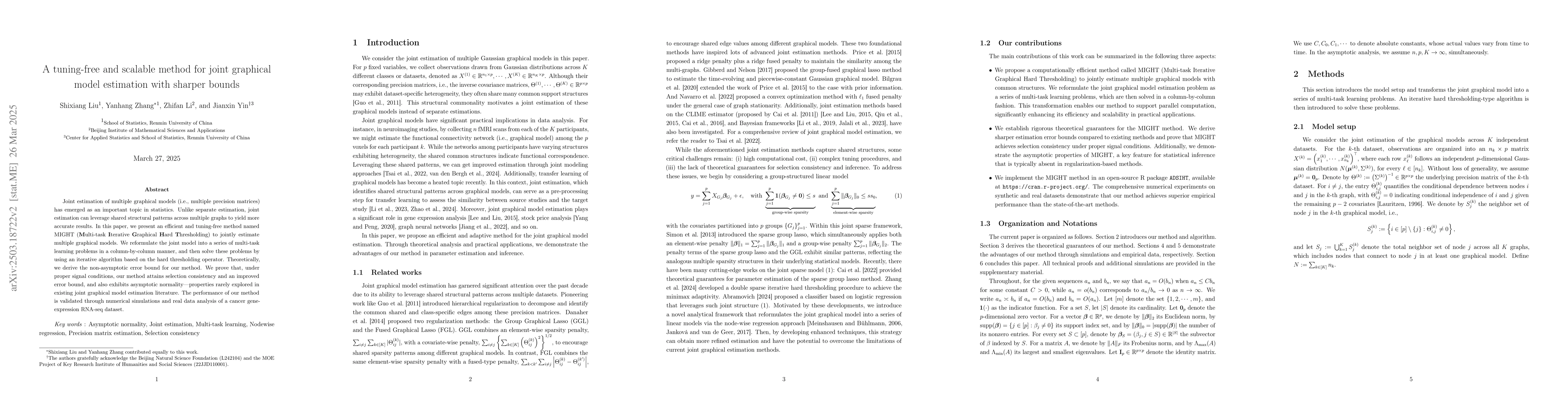 Thumbnail for A tuning-free and scalable method for joint graphical model estimation
  with sharper bounds