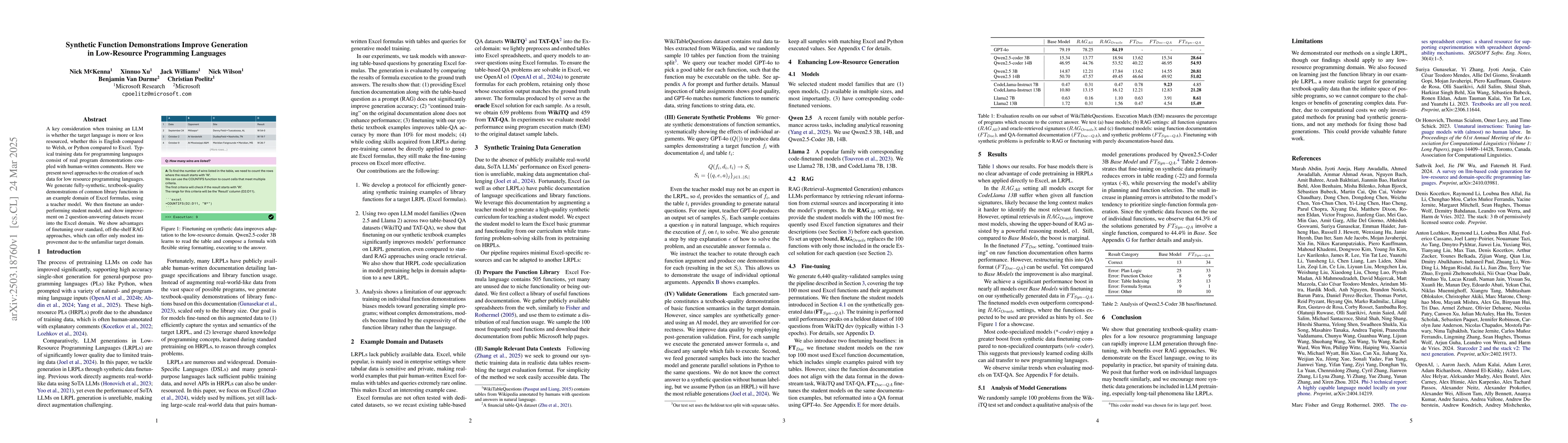 Thumbnail for Synthetic Function Demonstrations Improve Generation in Low-Resource
  Programming Languages