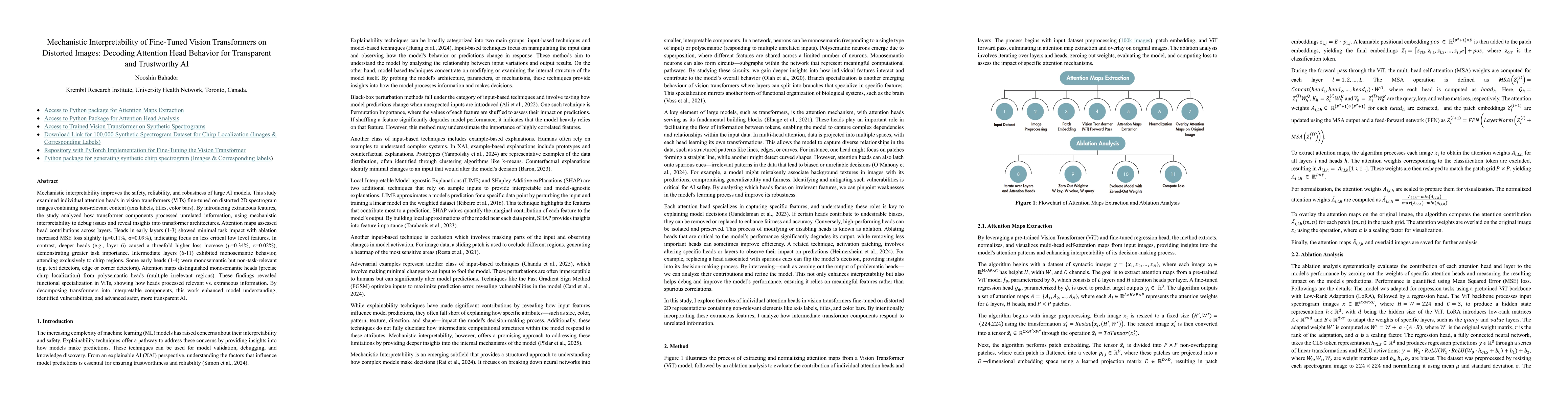 Thumbnail for Mechanistic Interpretability of Fine-Tuned Vision Transformers on
  Distorted Images: Decoding Attention Head Behavior for Transparent and
  Trustworthy AI