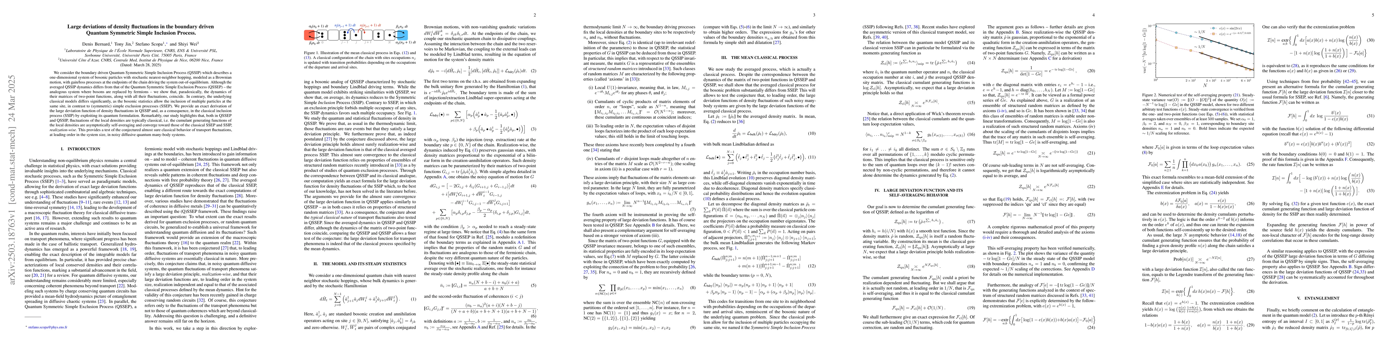 Thumbnail for Large deviations of density fluctuations in the boundary driven Quantum
  Symmetric Simple Inclusion Process