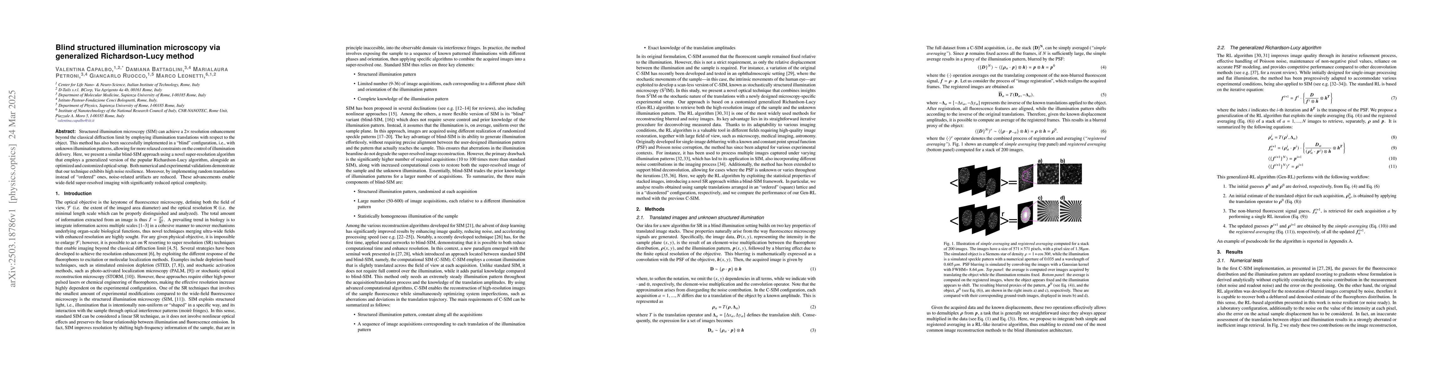 Thumbnail for Blind structured illumination microscopy via generalized Richardson-Lucy
  method