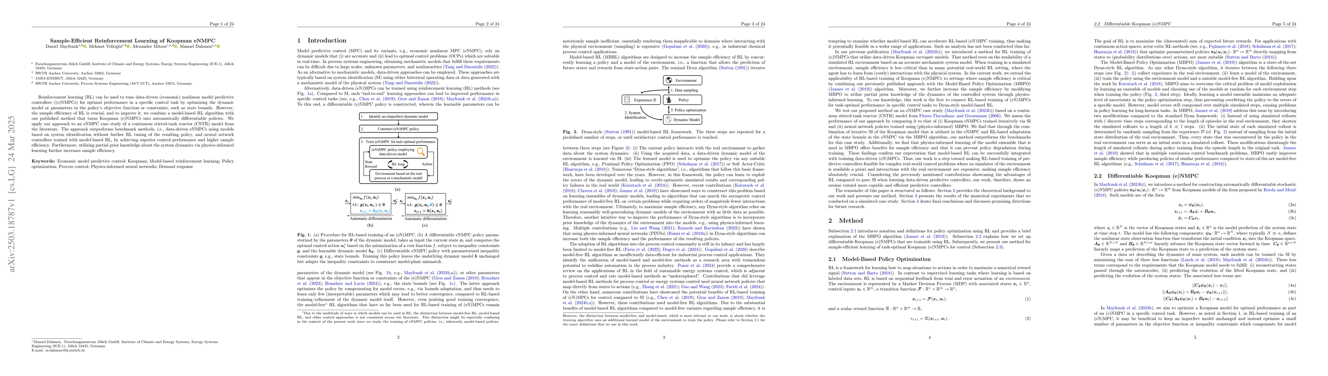 Thumbnail for Sample-Efficient Reinforcement Learning of Koopman eNMPC