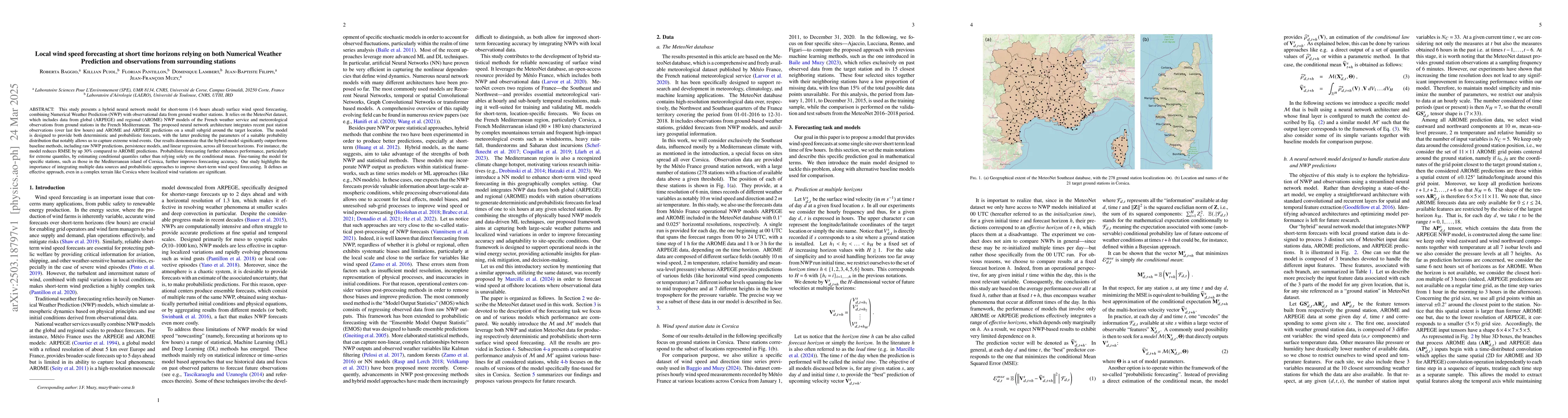 Thumbnail for Local wind speed forecasting at short time horizons relying on both
  Numerical Weather Prediction and observations from surrounding station