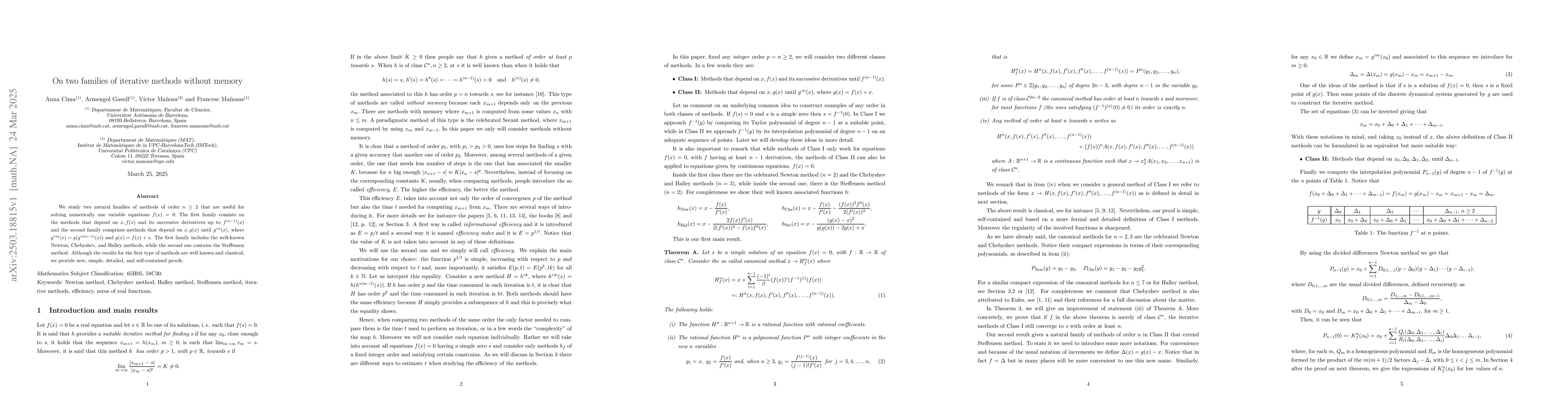 Thumbnail for On two families of iterative methods without memory