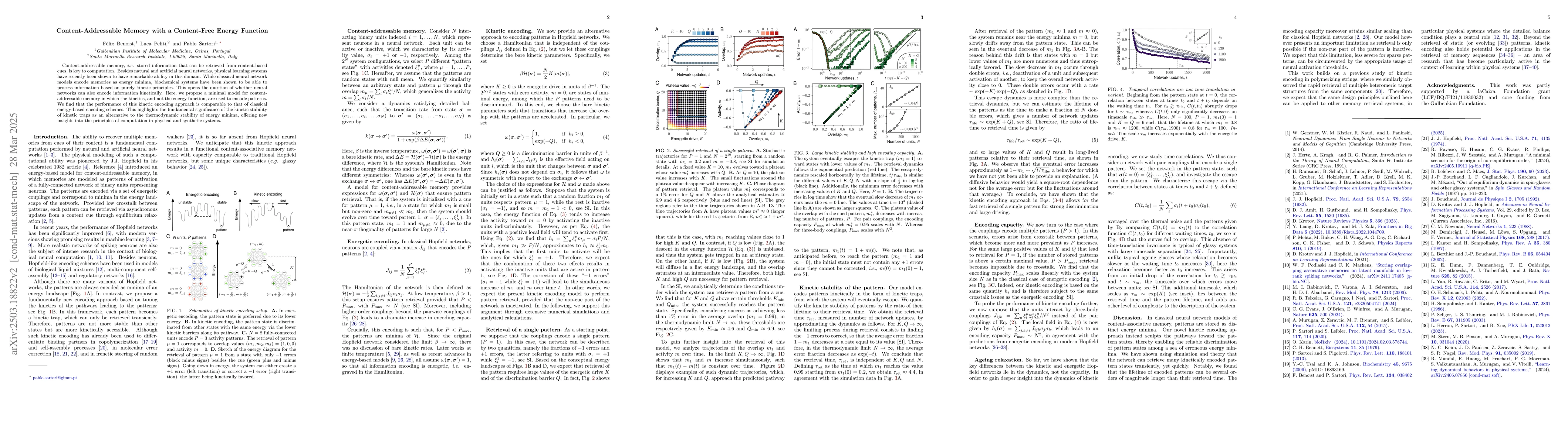 Thumbnail for Content-Addressable Memory with a Content-Free Energy Function