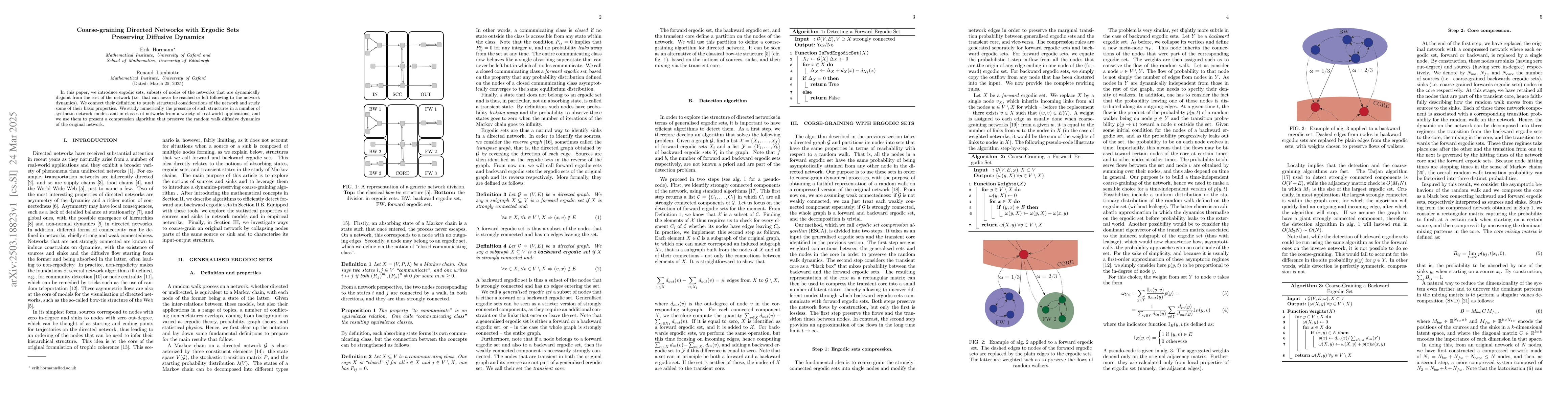 Thumbnail for Coarse-graining Directed Networks with Ergodic Sets Preserving Diffusive
  Dynamics