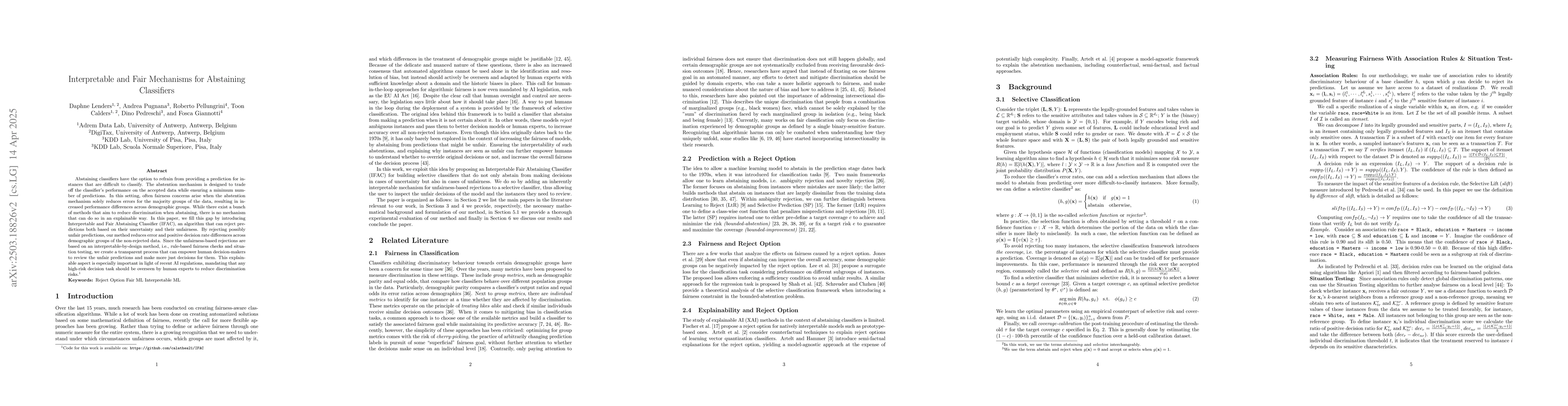 Thumbnail for Interpretable and Fair Mechanisms for Abstaining Classifiers