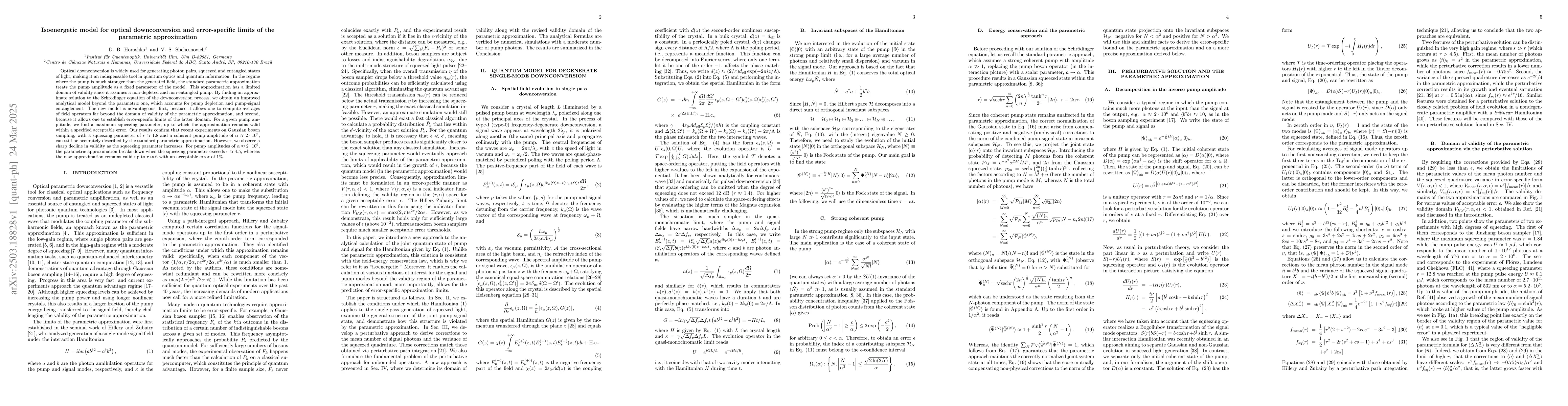 Thumbnail for Isoenergetic model for optical downconversion and error-specific limits
  of the parametric approximation