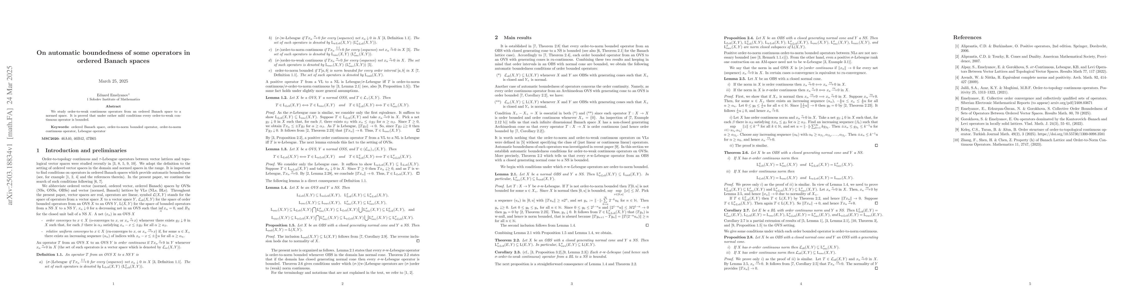 Thumbnail for On automatic boundedness of some operators in ordered Banach spaces