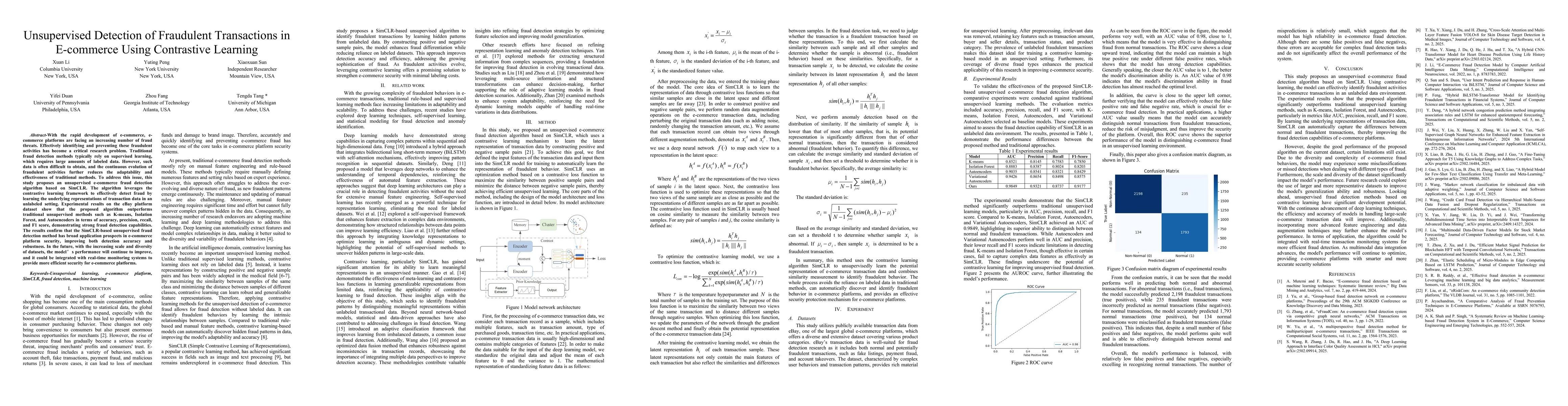Thumbnail for Unsupervised Detection of Fraudulent Transactions in E-commerce Using
  Contrastive Learning
