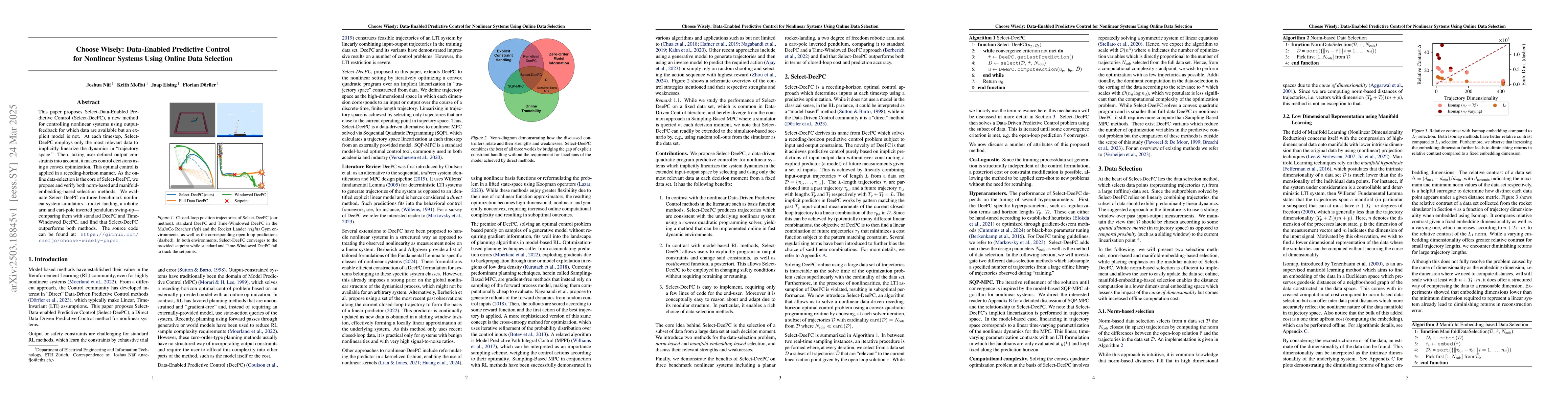 Thumbnail for Choose Wisely: Data-Enabled Predictive Control for Nonlinear Systems
  Using Online Data Selection