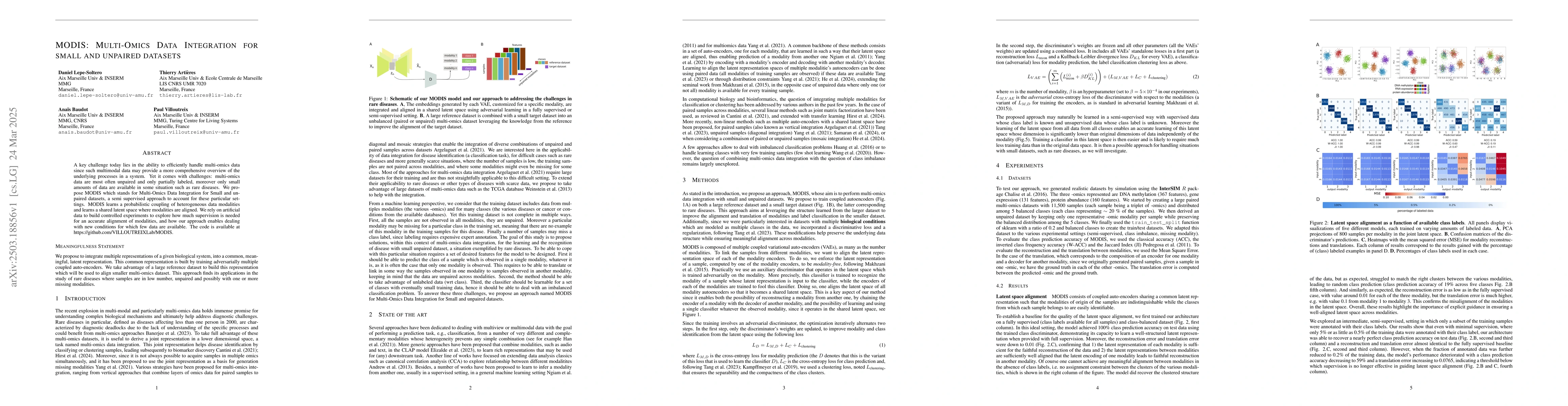 Thumbnail for MODIS: Multi-Omics Data Integration for Small and Unpaired Datasets