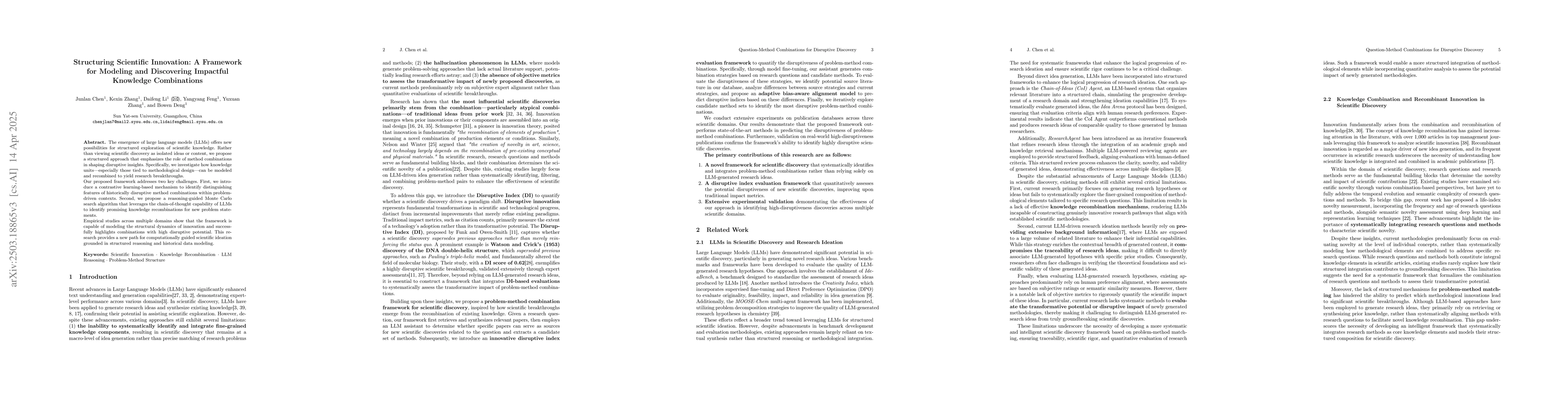 Thumbnail for Structuring Scientific Innovation: A Framework for Modeling and
  Discovering Impactful Knowledge Combinations