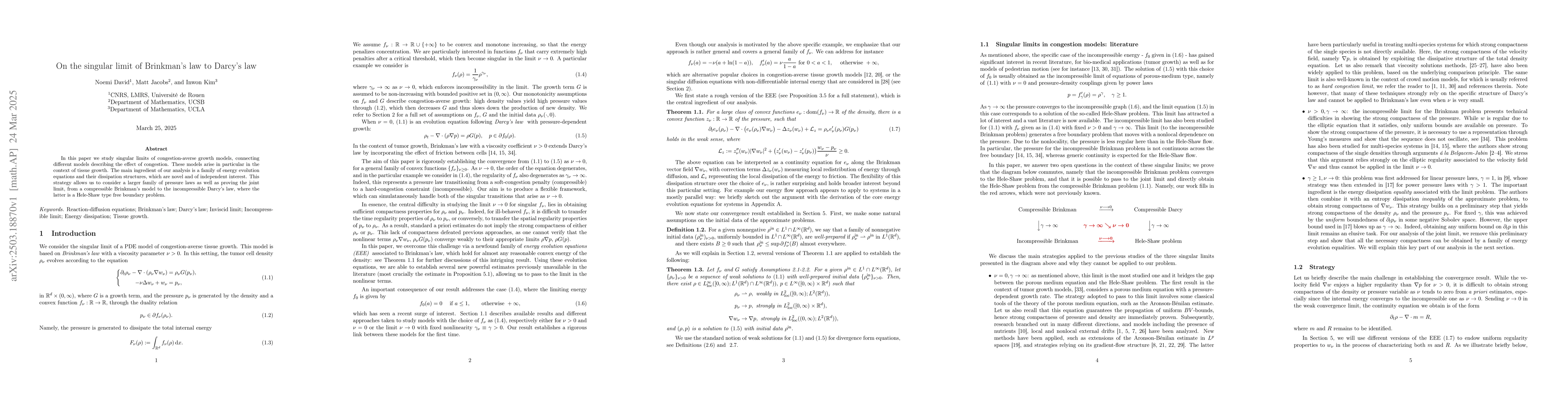 Thumbnail for On the singular limit of Brinkman's law to Darcy's law