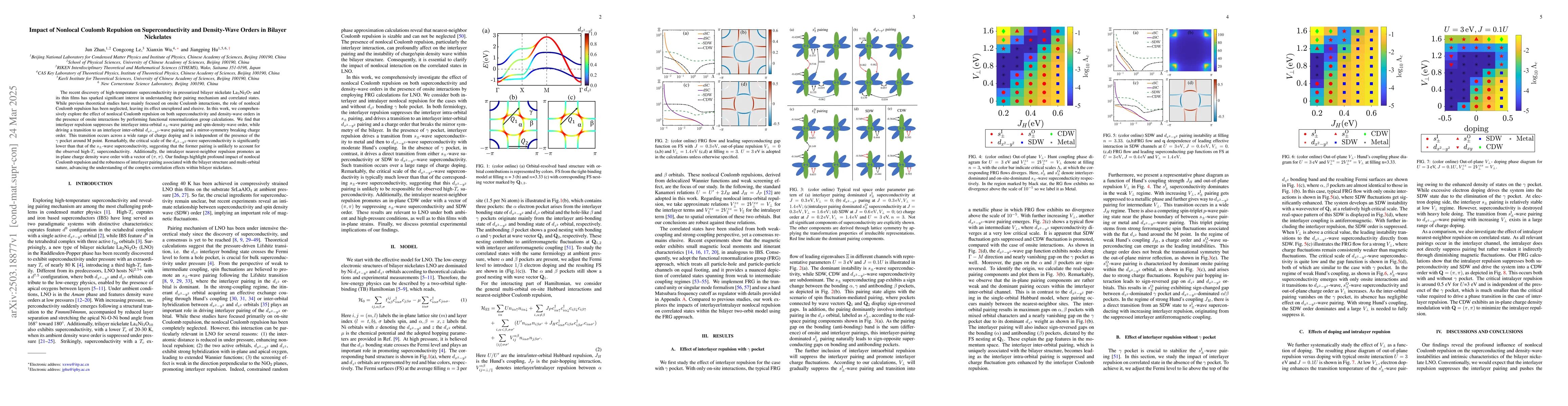 Thumbnail for Impact of Nonlocal Coulomb Repulsion on Superconductivity and
  Density-Wave Orders in Bilayer Nickelates