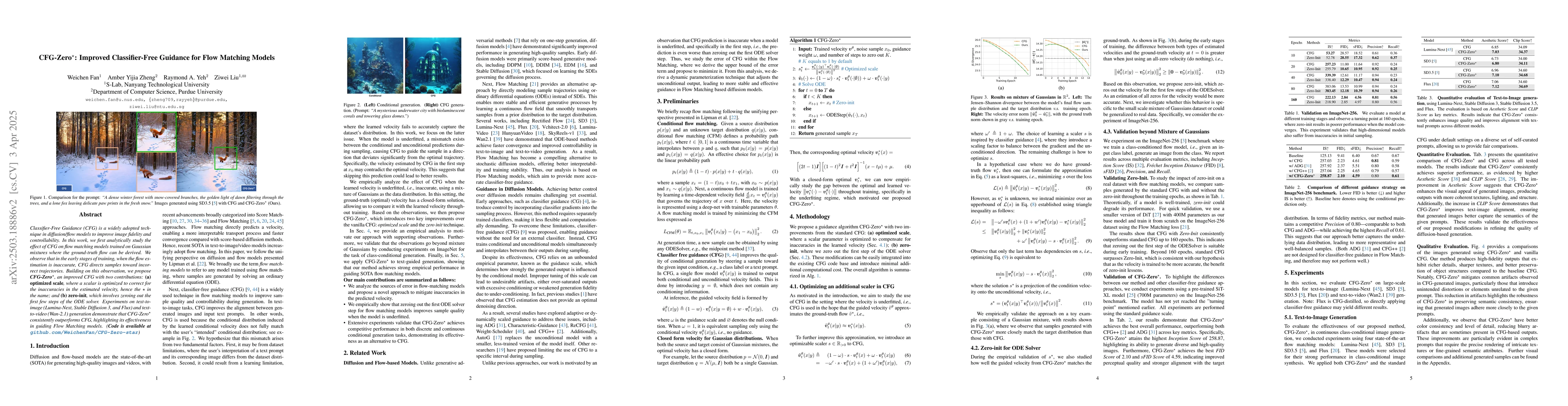Thumbnail for CFG-Zero*: Improved Classifier-Free Guidance for Flow Matching Models