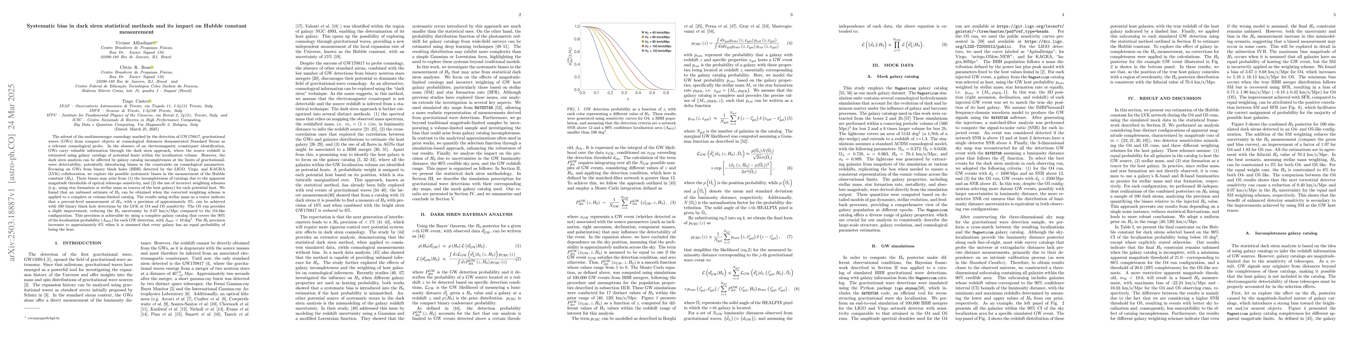 Thumbnail for Systematic bias in dark siren statistical methods and its impact on
  Hubble constant measurement