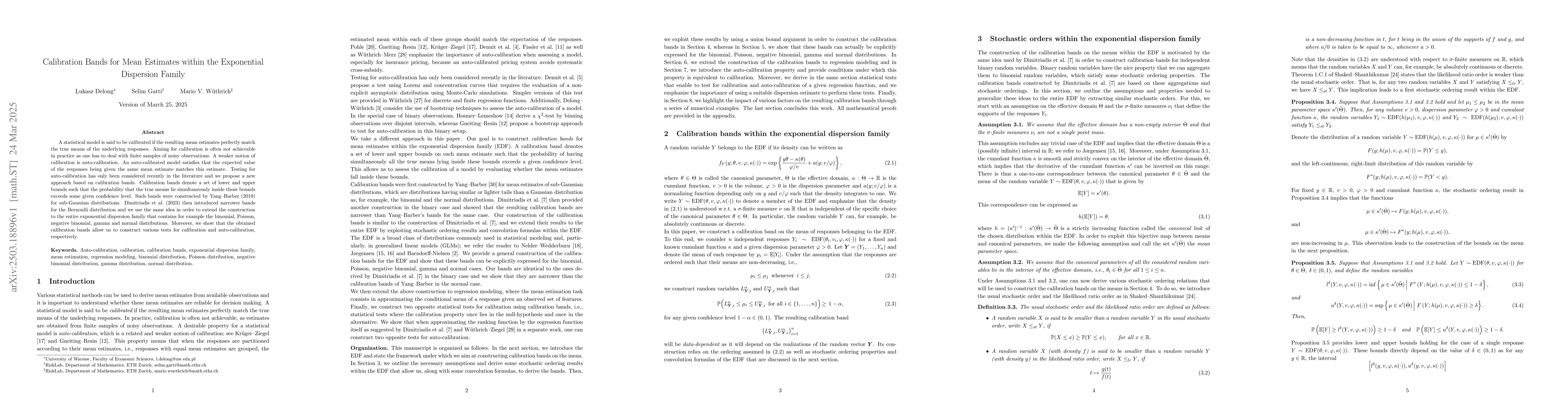 Thumbnail for Calibration Bands for Mean Estimates within the Exponential Dispersion
  Family