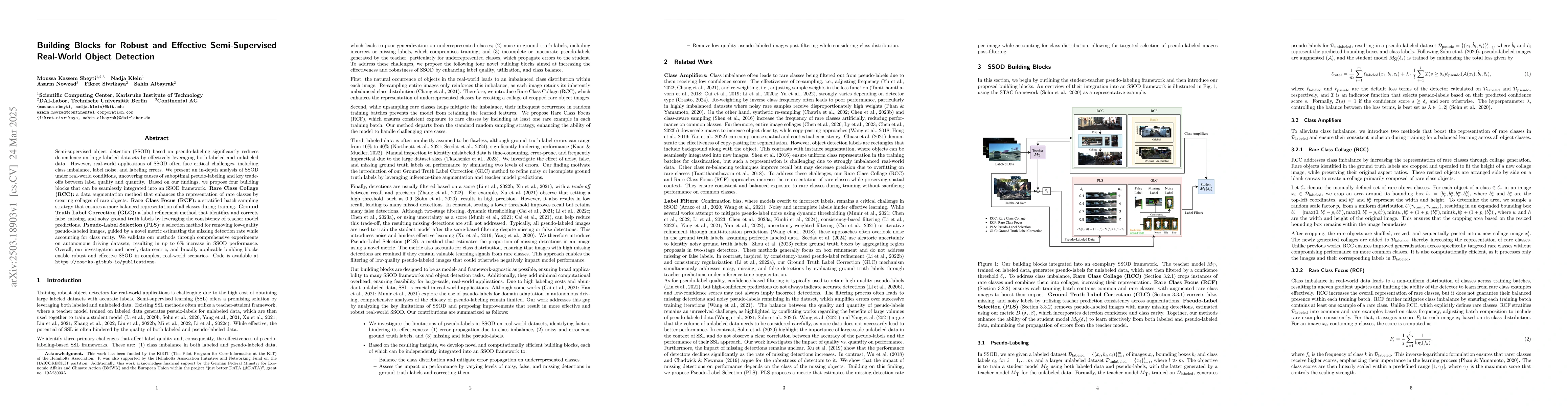 Thumbnail for Building Blocks for Robust and Effective Semi-Supervised Real-World
  Object Detection