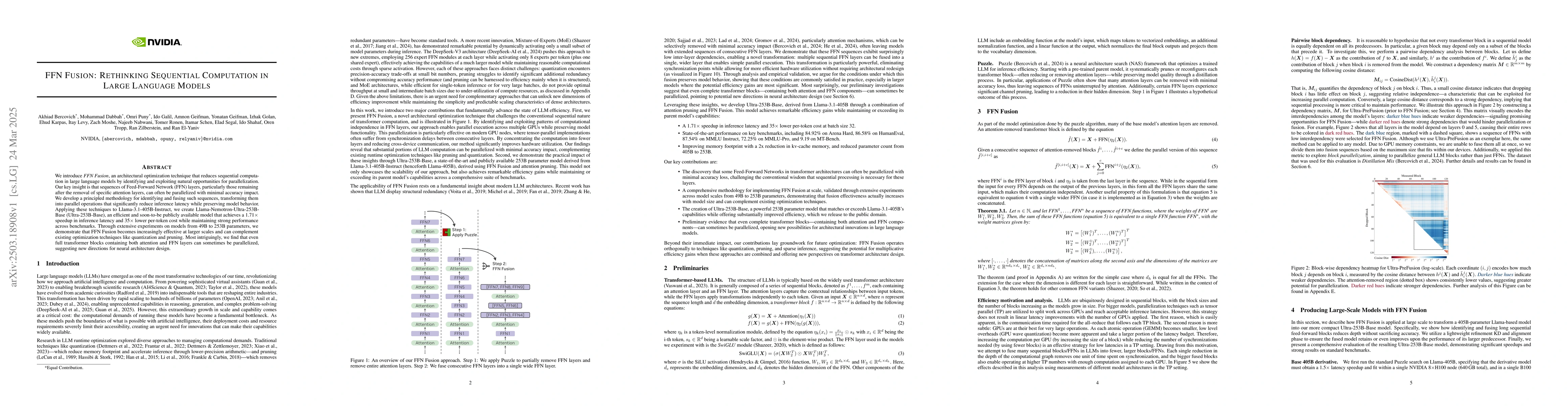 Thumbnail for FFN Fusion: Rethinking Sequential Computation in Large Language Models