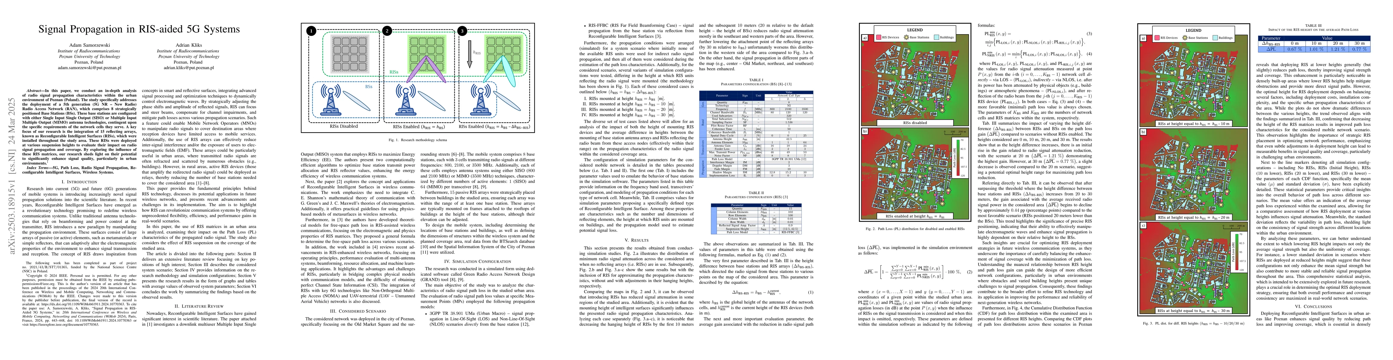 Thumbnail for Signal Propagation in RIS-Aided 5G Systems