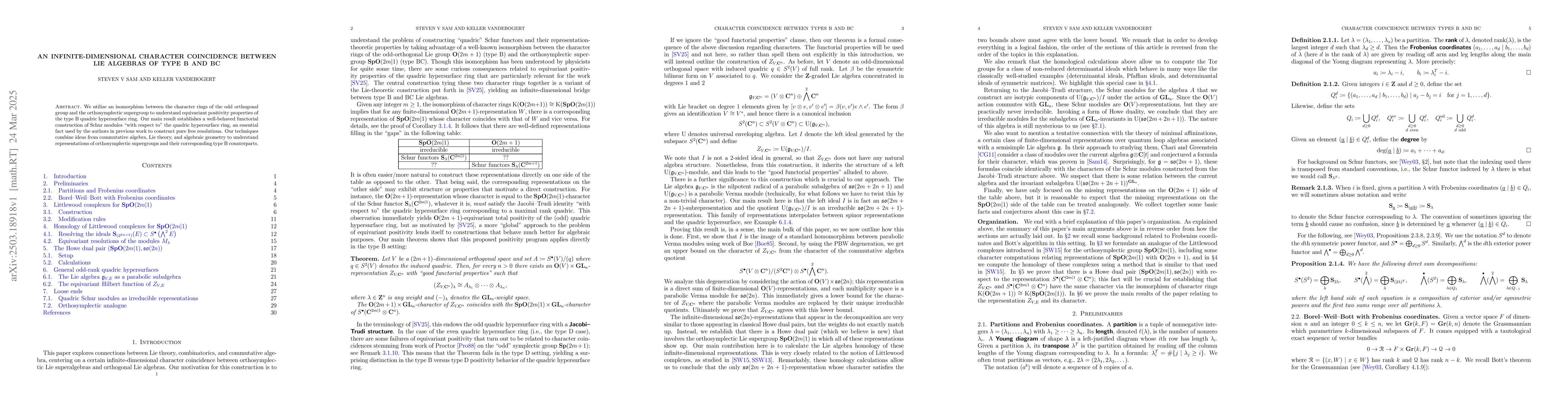 Thumbnail for An infinite-dimensional character coincidence between Lie algebras of
  type B and BC