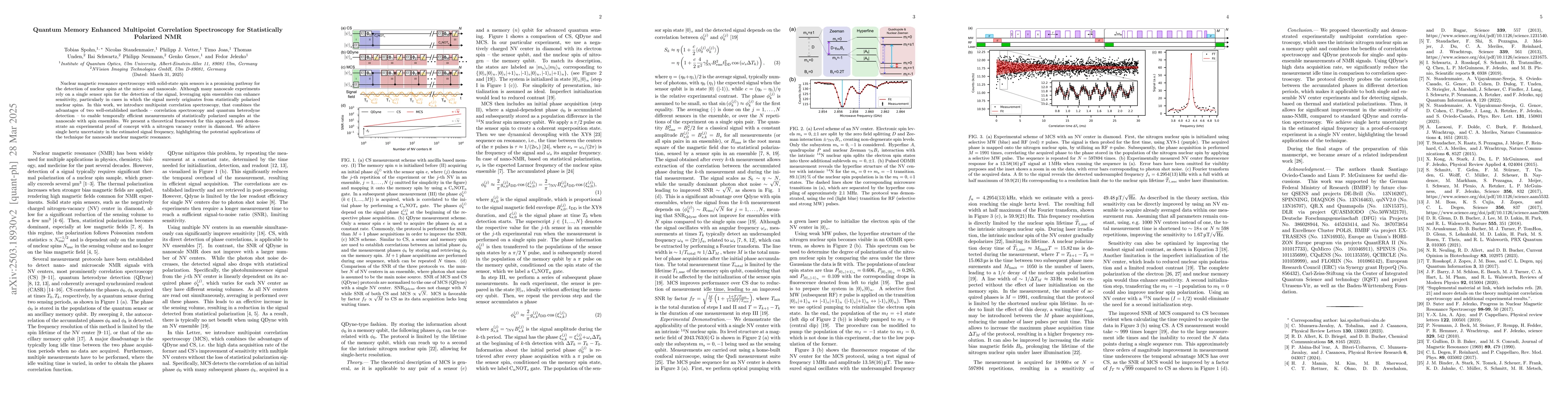 Thumbnail for Quantum Memory Enhanced Multipoint Correlation Spectroscopy for
  Statistically Polarized NMR