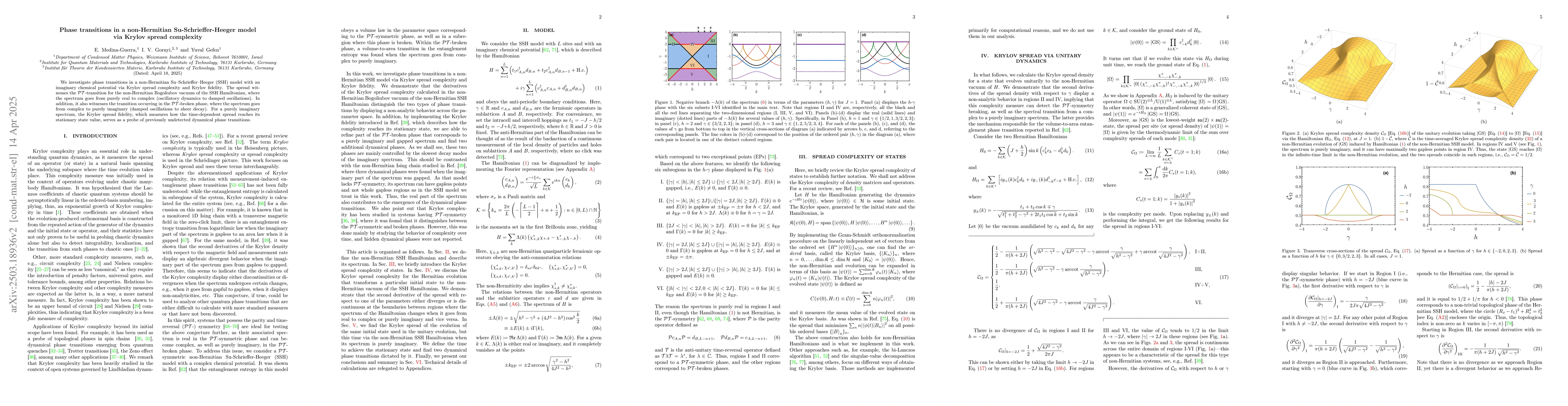 Thumbnail for Phase transitions in a non-Hermitian Su-Schrieffer-Heeger model via
  Krylov spread complexity