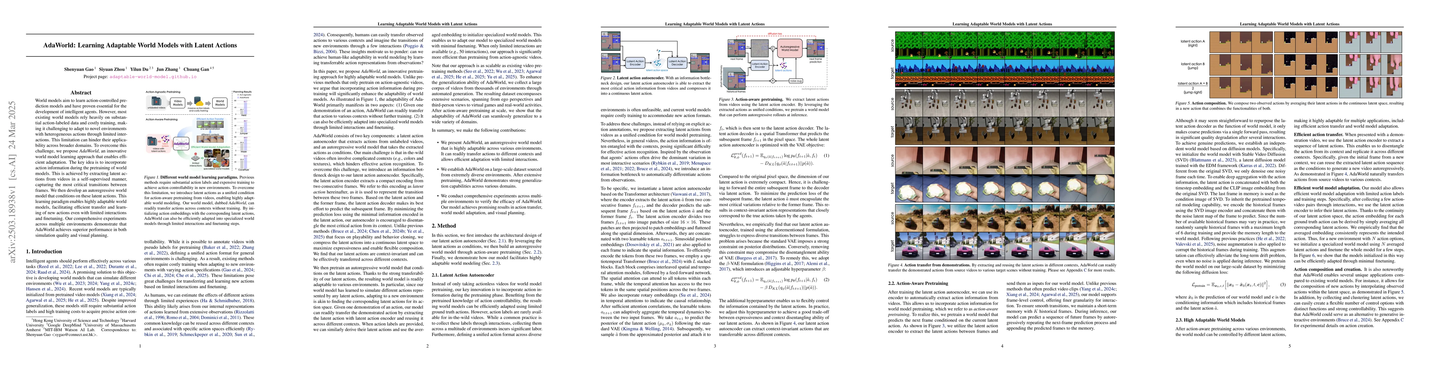 Thumbnail for AdaWorld: Learning Adaptable World Models with Latent Actions