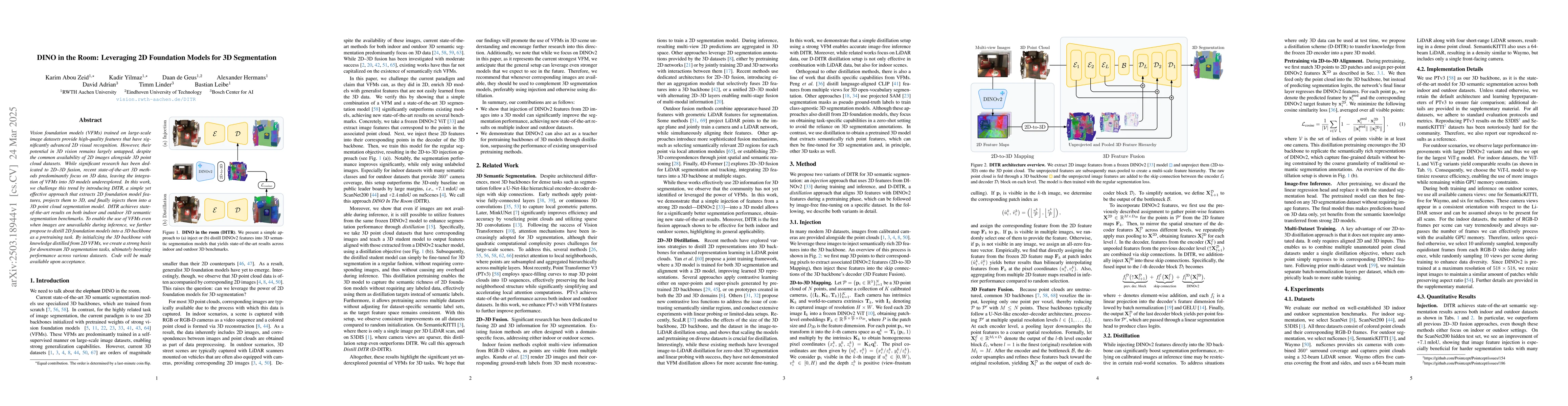 Thumbnail for DINO in the Room: Leveraging 2D Foundation Models for 3D Segmentation