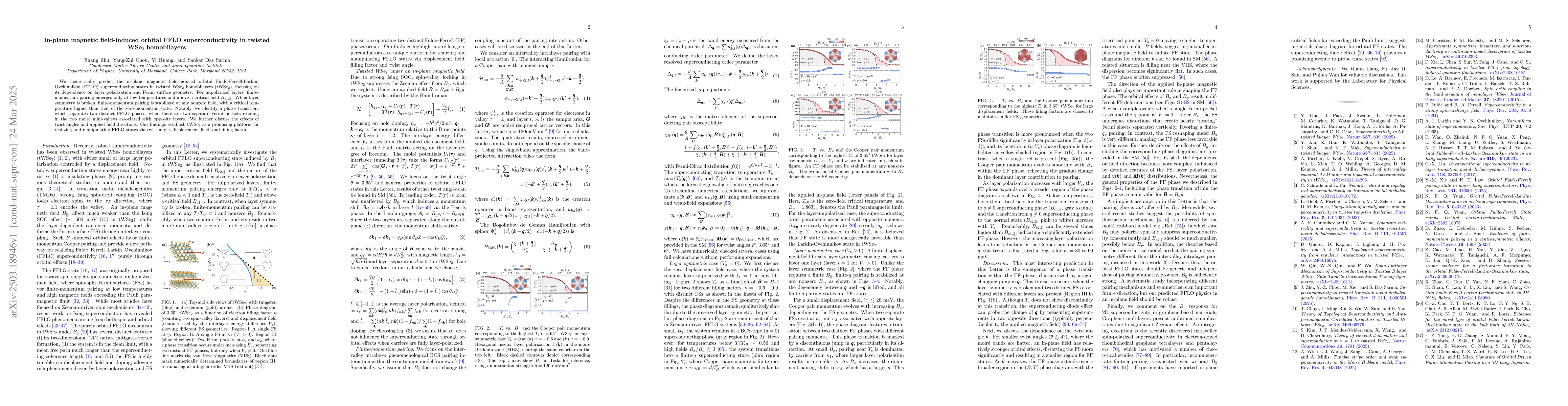Thumbnail for In-plane magnetic field-induced orbital FFLO superconductivity in
  twisted WSe$_2$ homobilayers