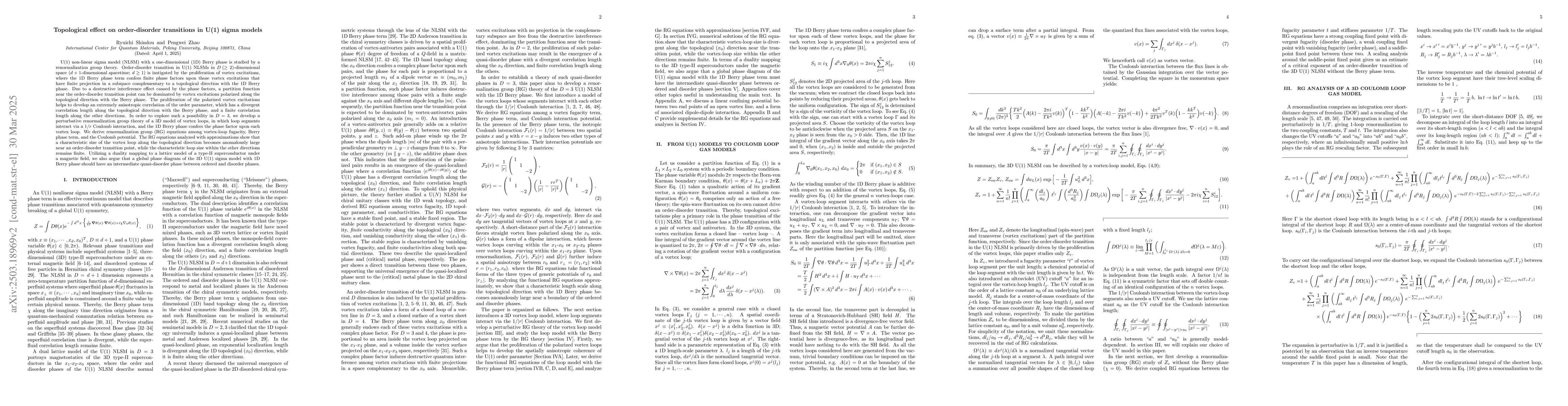 Thumbnail for Topological effect on order-disorder transitions in U(1) sigma models