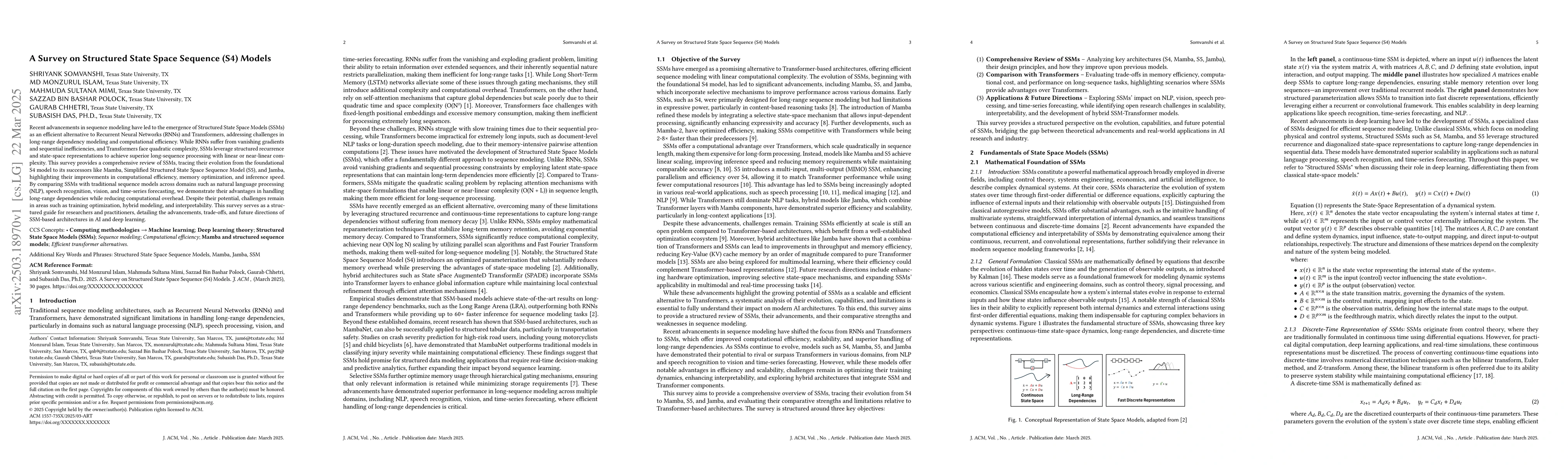 Thumbnail for A Survey on Structured State Space Sequence (S4) Models
