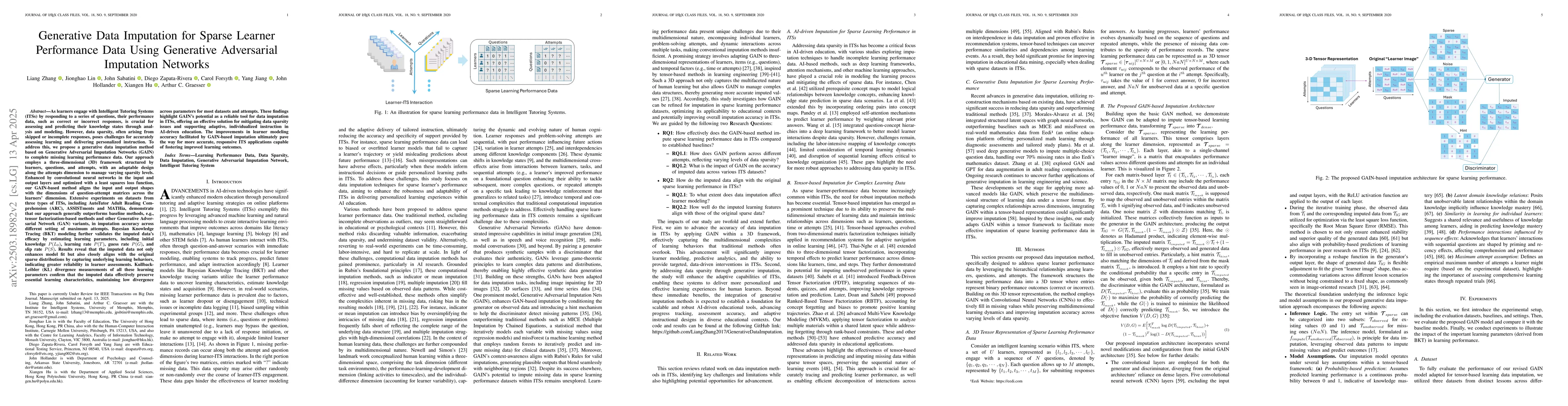 Thumbnail for Generative Data Imputation for Sparse Learner Performance Data Using
  Generative Adversarial Imputation Networks