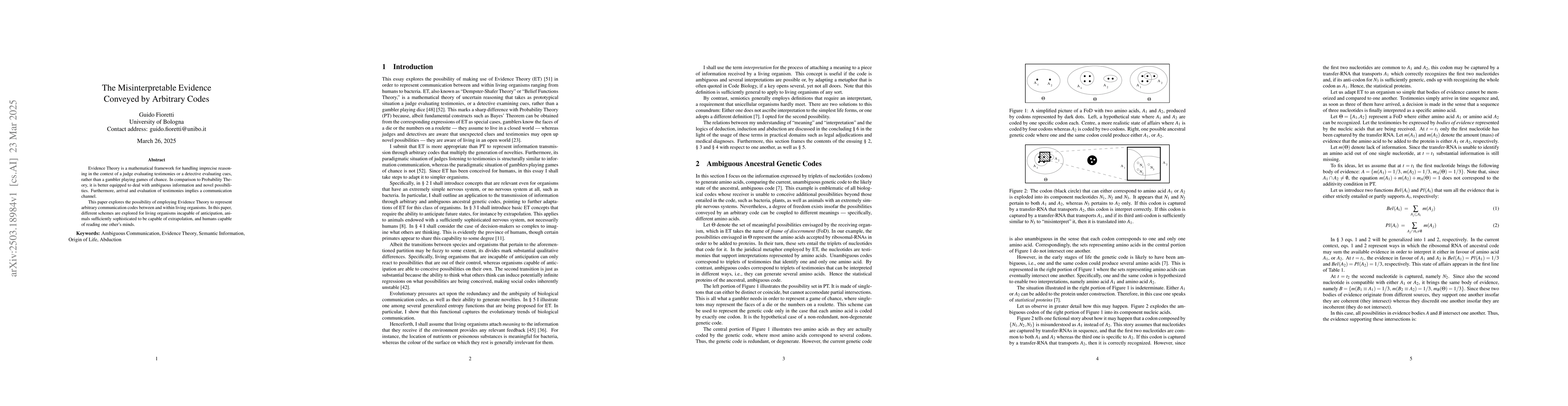 Thumbnail for The Misinterpretable Evidence Conveyed by Arbitrary Codes