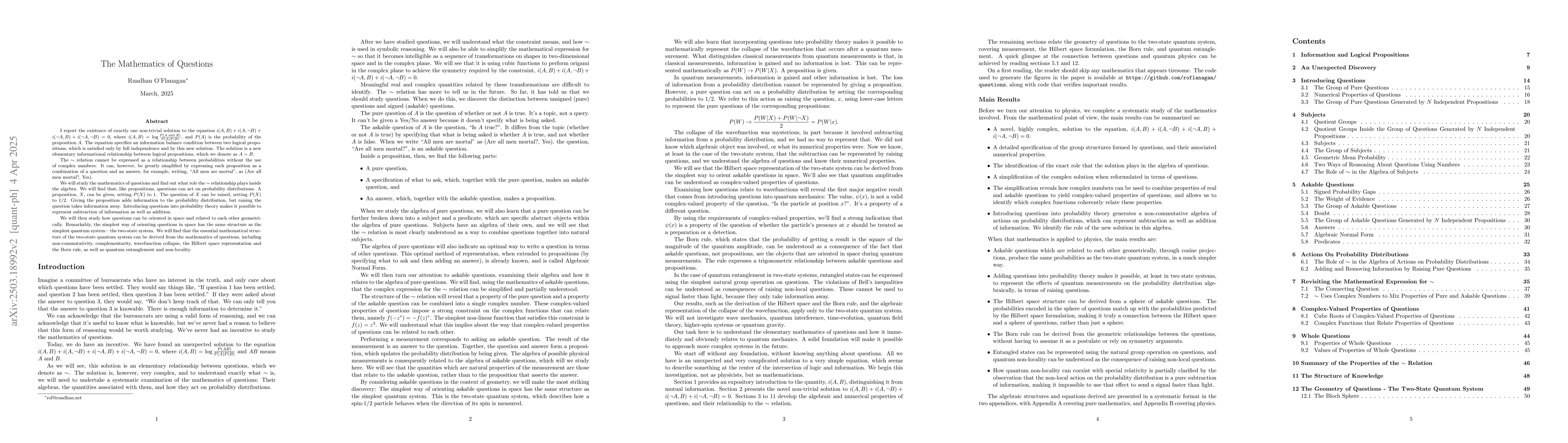 Thumbnail for The Mathematics of Questions
