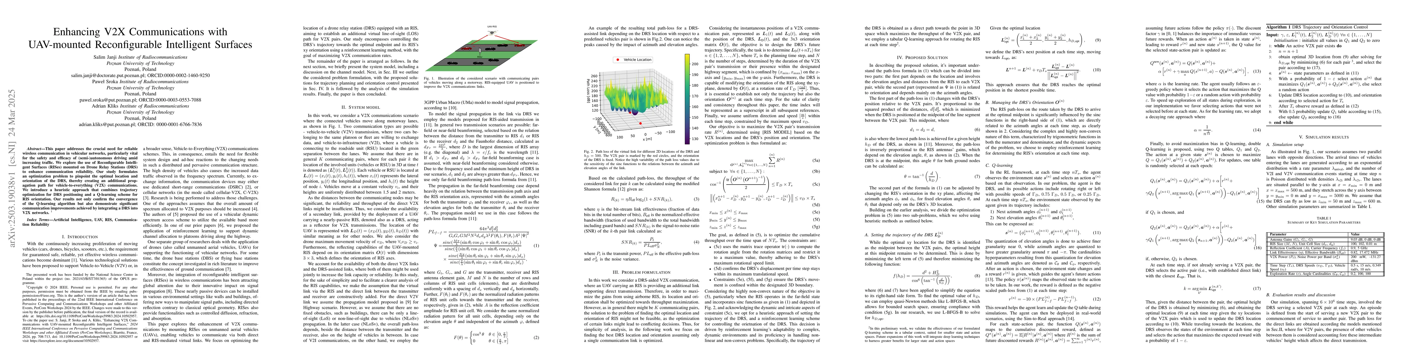 Thumbnail for Enhancing V2X Communications with UAV-mounted Reconfigurable Intelligent
  Surfaces