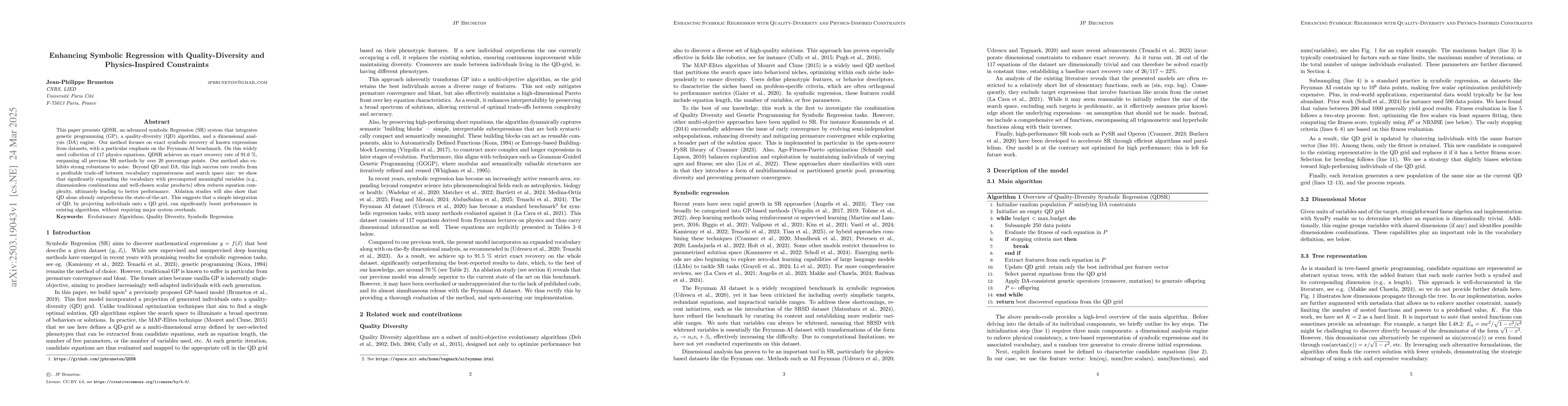 Thumbnail for Enhancing Symbolic Regression with Quality-Diversity and
  Physics-Inspired Constraints