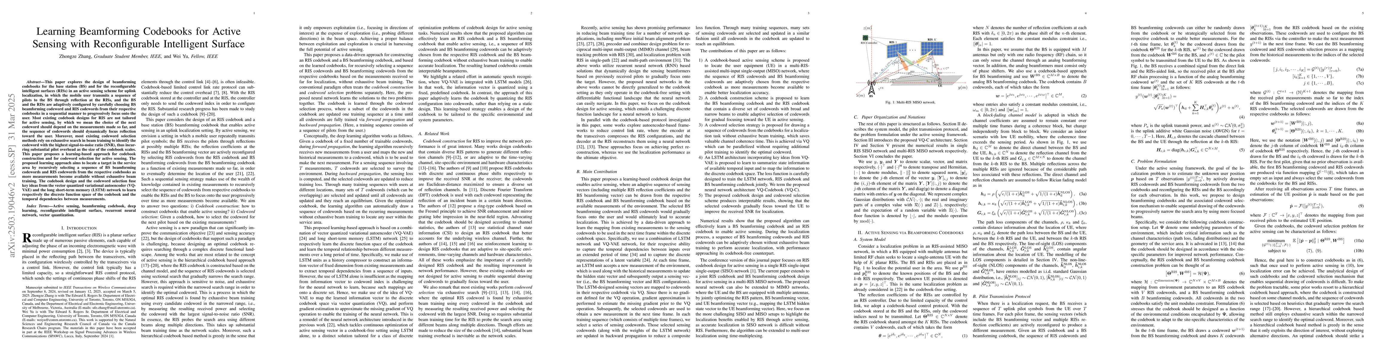 Thumbnail for Learning Beamforming Codebooks for Active Sensing with Reconfigurable
  Intelligent Surface