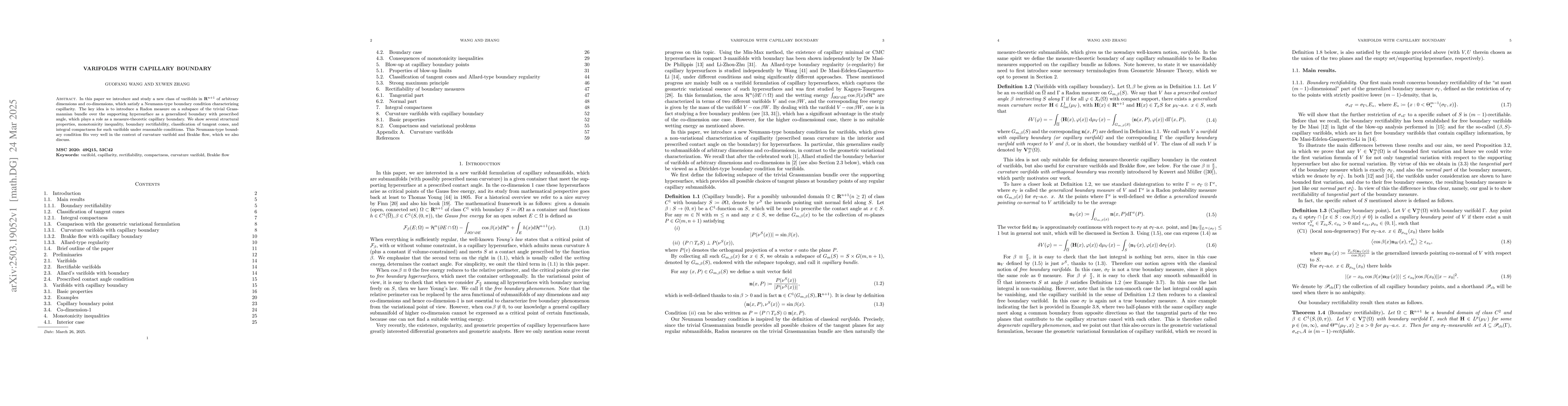 Thumbnail for Varifolds with capillary boundary