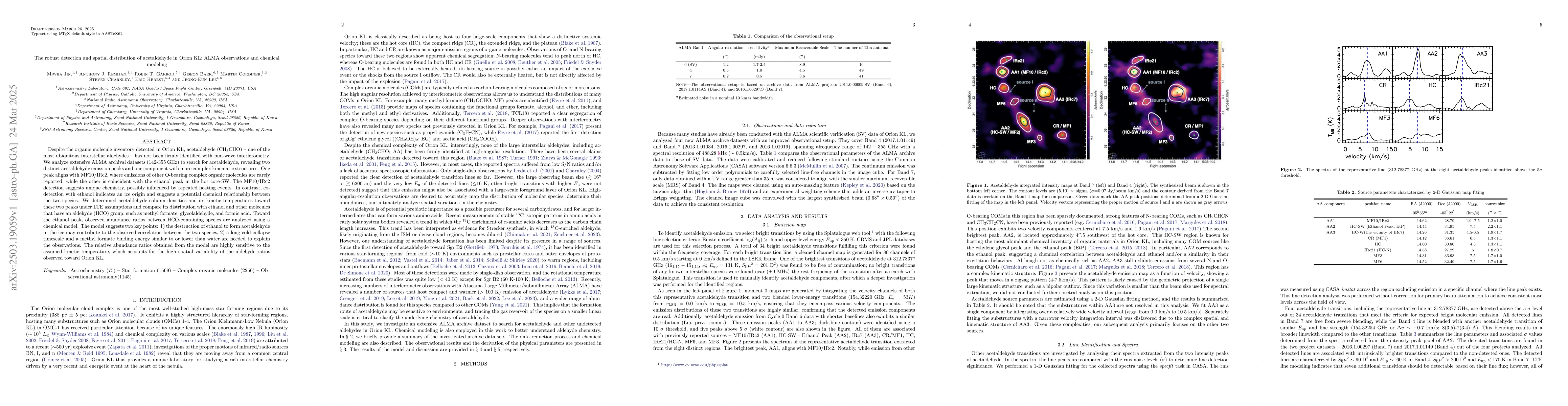 Thumbnail for The robust detection and spatial distribution of acetaldehyde in Orion
  KL: ALMA observations and chemical modeling