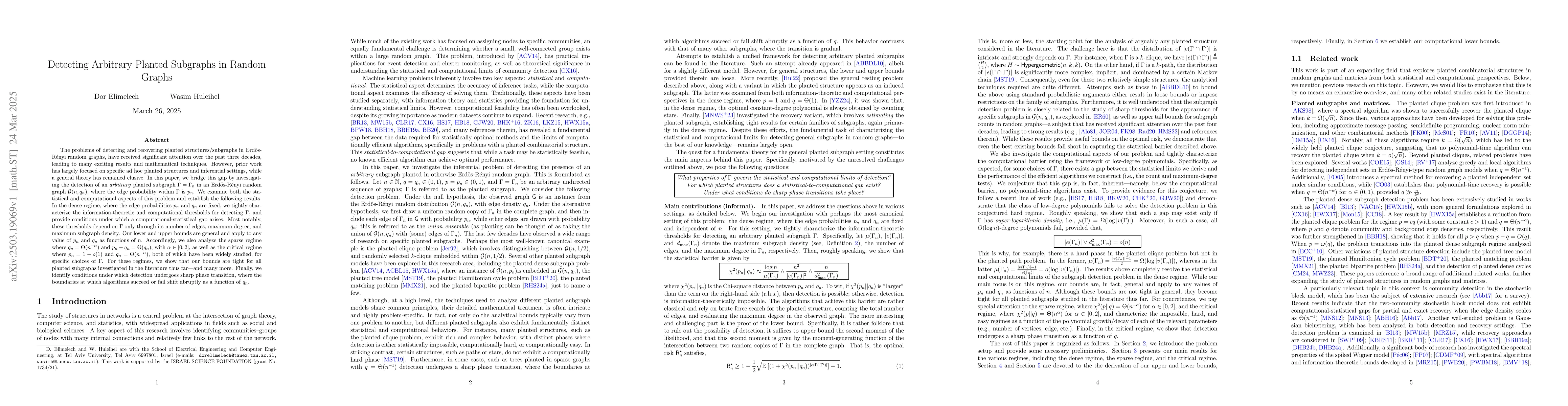 Thumbnail for Detecting Arbitrary Planted Subgraphs in Random Graphs