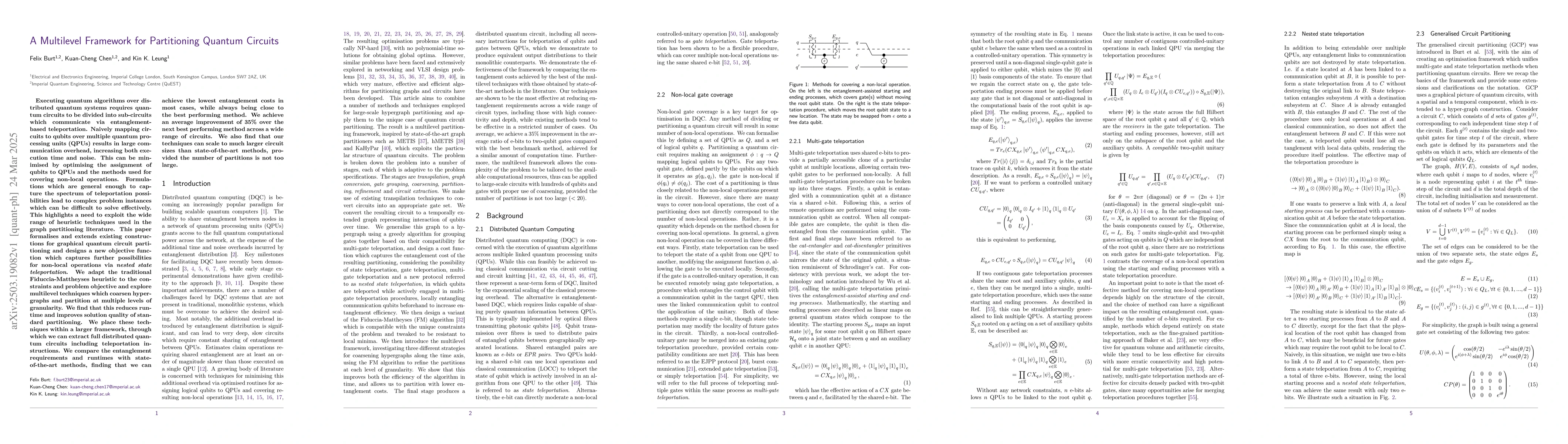 Thumbnail for A Multilevel Framework for Partitioning Quantum Circuits
