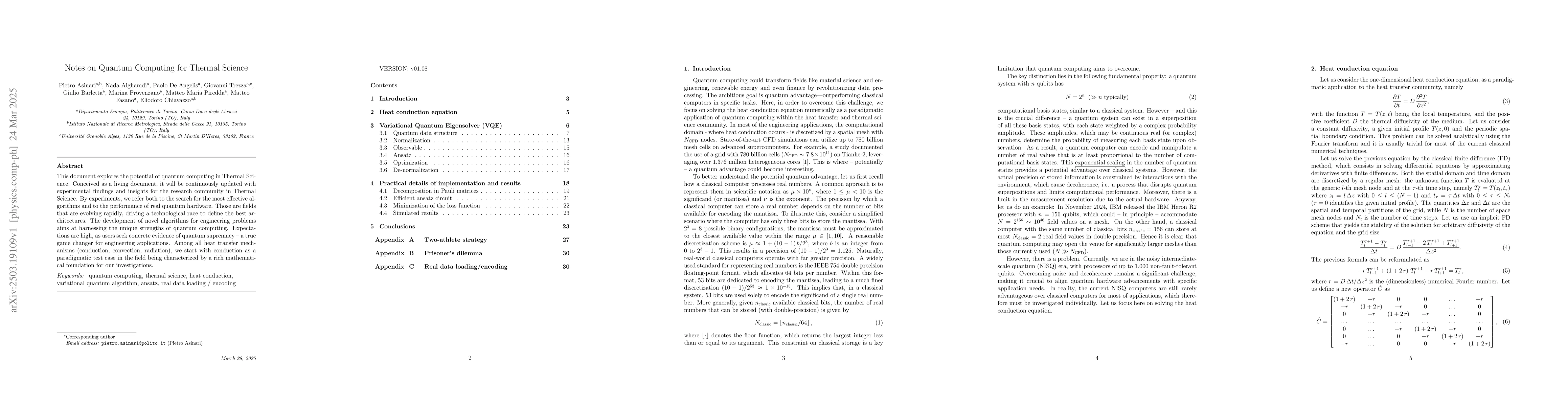 Thumbnail for Notes on Quantum Computing for Thermal Science