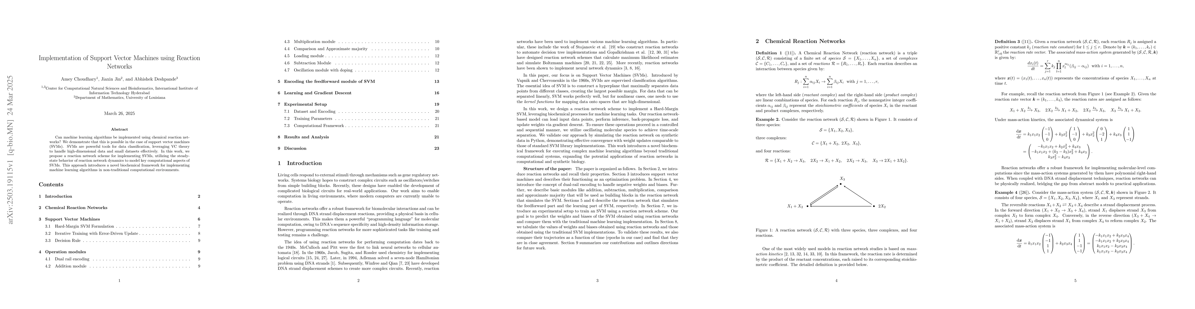 Thumbnail for Implementation of Support Vector Machines using Reaction Networks