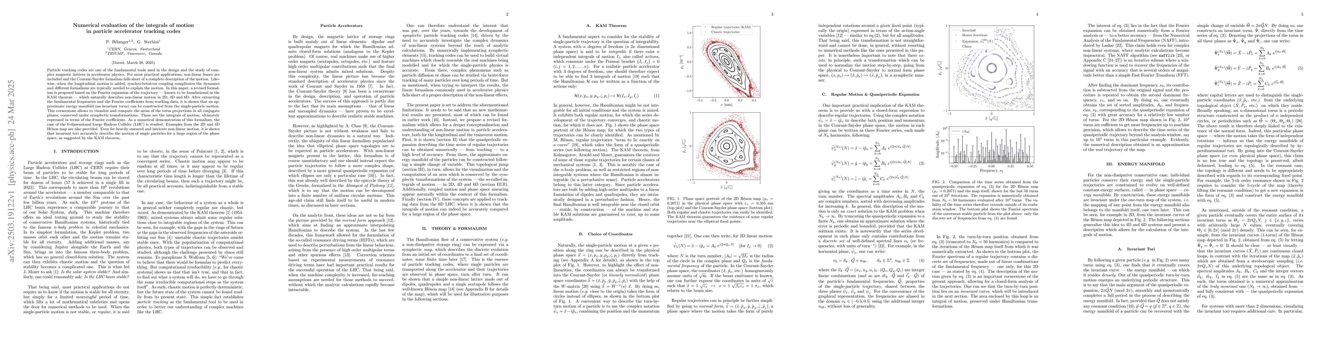 Thumbnail for Numerical evaluation of the integrals of motion in particle accelerator
  tracking codes