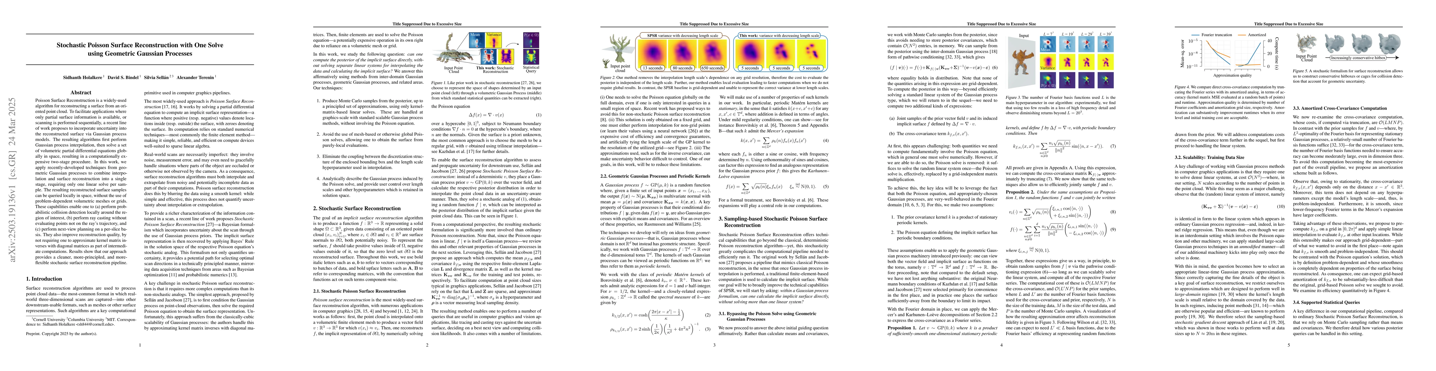 Thumbnail for Stochastic Poisson Surface Reconstruction with One Solve using Geometric
  Gaussian Processes