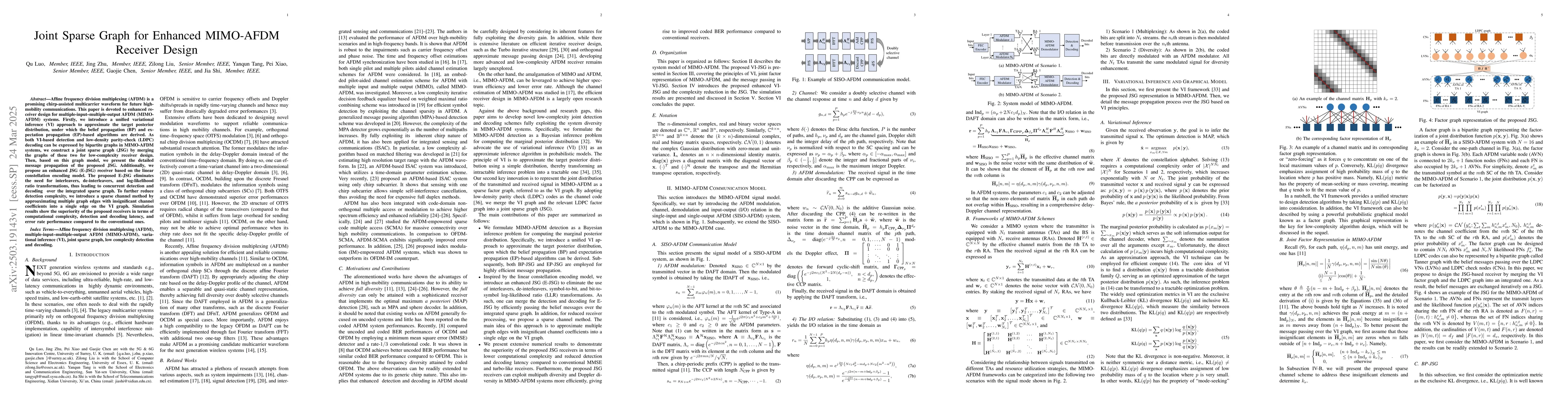 Thumbnail for Joint Sparse Graph for Enhanced MIMO-AFDM Receiver Design
