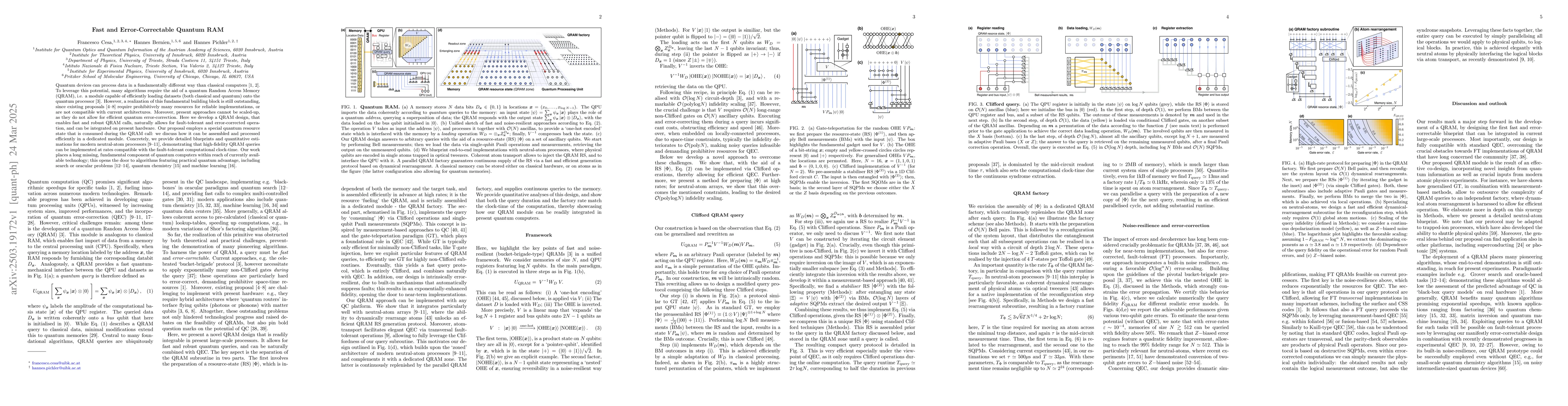 Thumbnail for Fast and Error-Correctable Quantum RAM